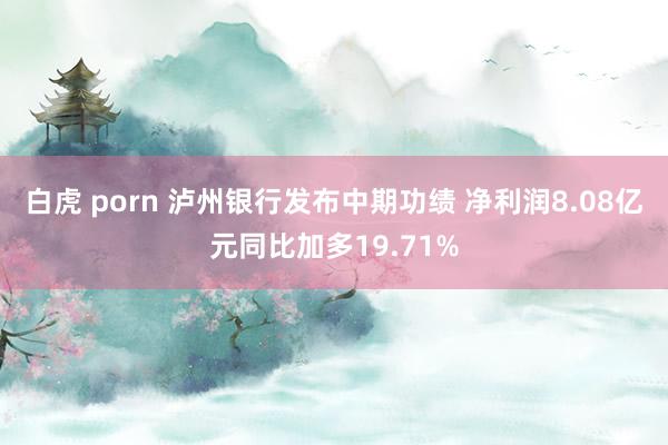 白虎 porn 泸州银行发布中期功绩 净利润8.08亿元同比加多19.71%