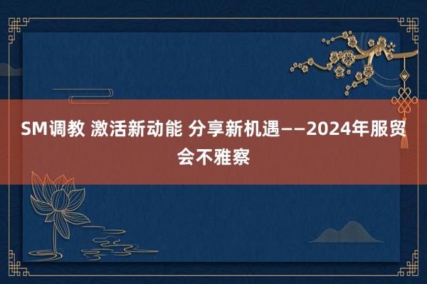 SM调教 激活新动能 分享新机遇——2024年服贸会不雅察